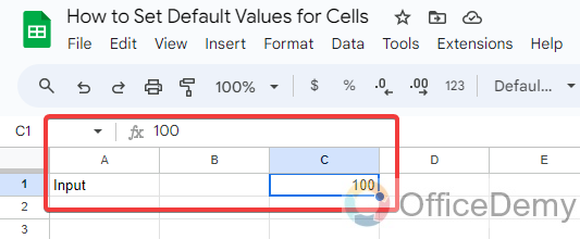 how to set default values for cell in Google Sheets 12