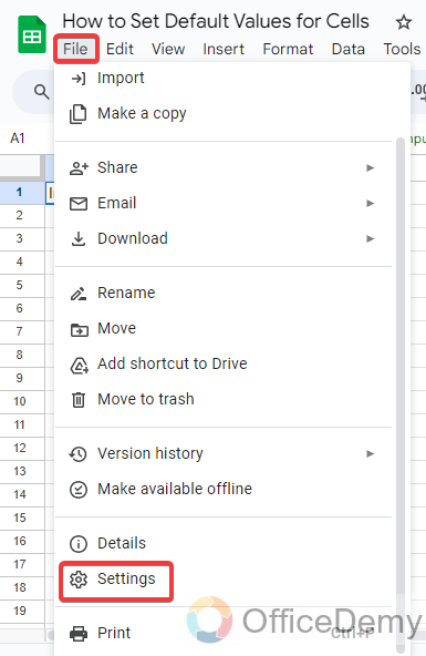 how to set default values for cell in Google Sheets 16