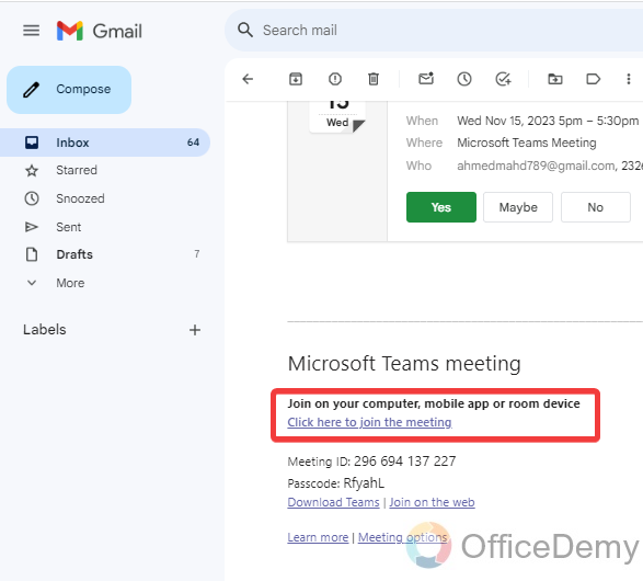How to Accept Microsoft Teams Meeting Invite in Gmail 3