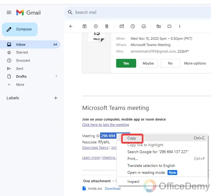 How to Accept Microsoft Teams Meeting Invite in Gmail 9