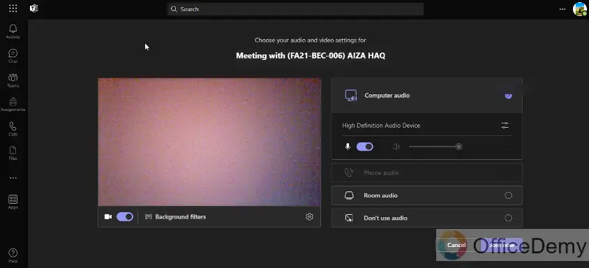 How to join a meeting on Microsoft Teams 2