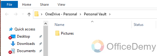 How to lock personal vault in OneDrive 10