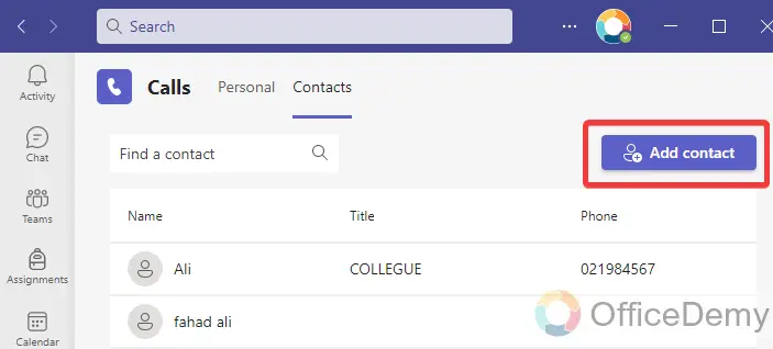 how to add contacts to microsoft teams 3