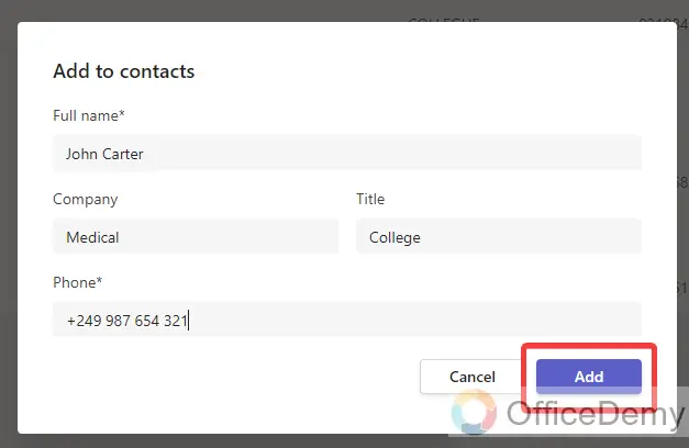 how to add contacts to microsoft teams 8