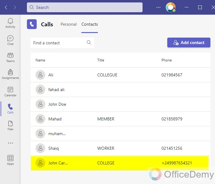 how to add contacts to microsoft teams 9