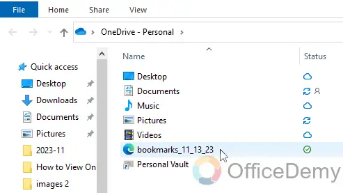 how to save bookmarks to OneDrive 14