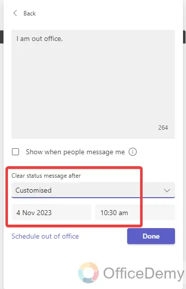 how to set out of office in microsoft teams 13