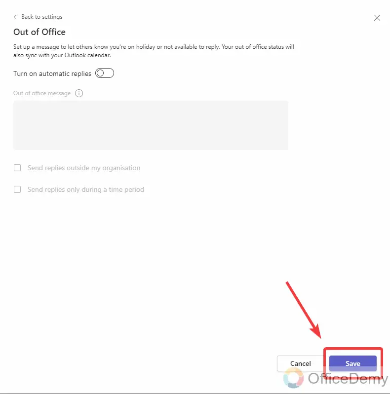 how to set out of office in microsoft teams 4