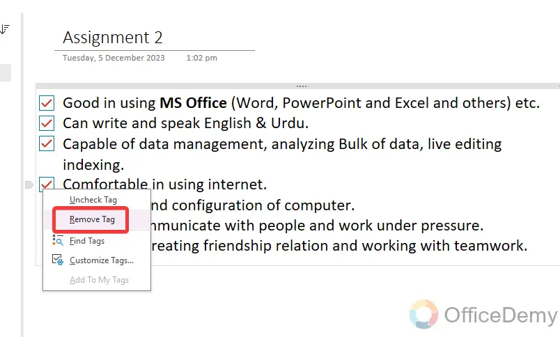 How to Insert Checkbox in Onenote 21