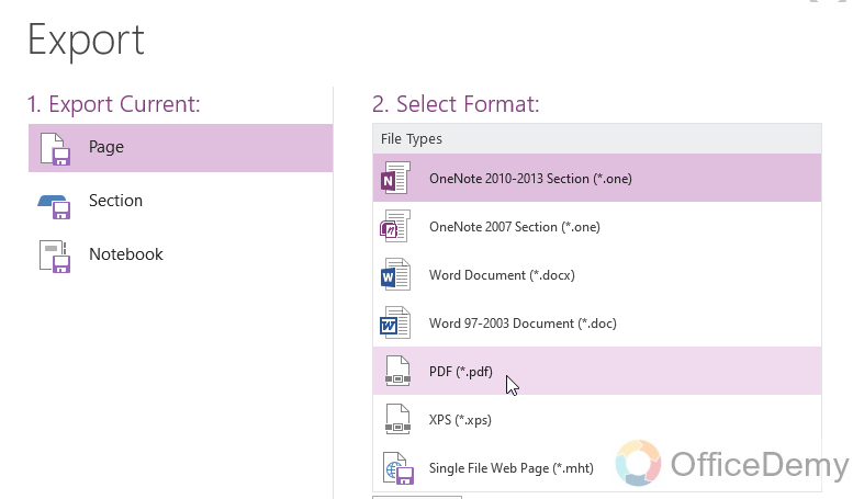 How to save OneNote as PDF 7