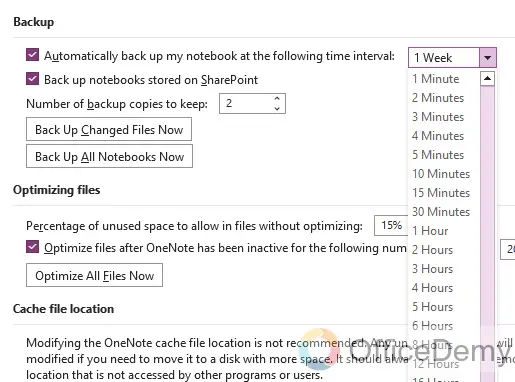 how to backup onenote 13