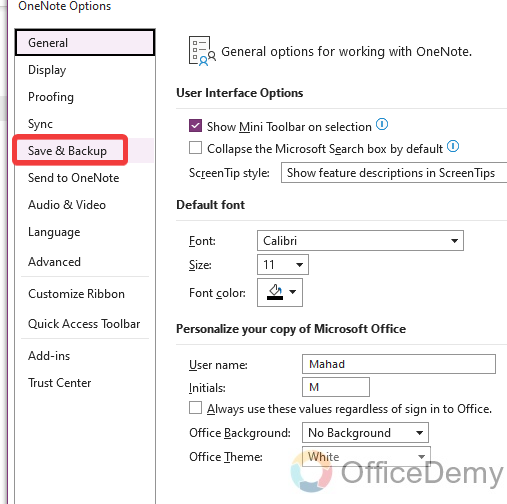 how to backup onenote 17