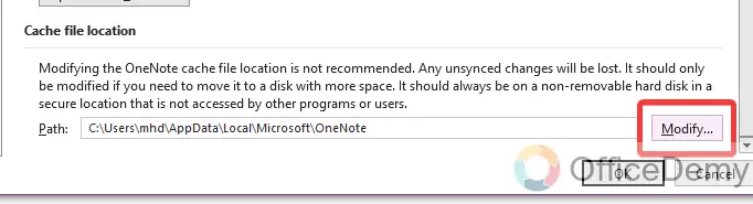 how to clear onenote cache 14