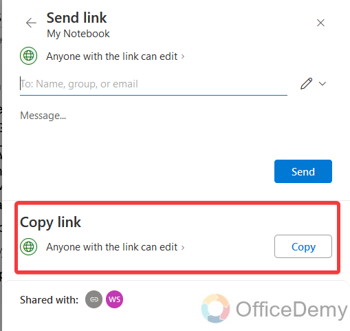 how to create a shared onenote 16