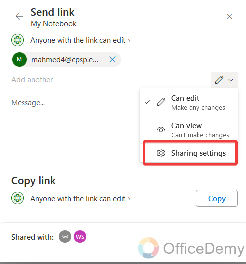 how to create a shared onenote 19