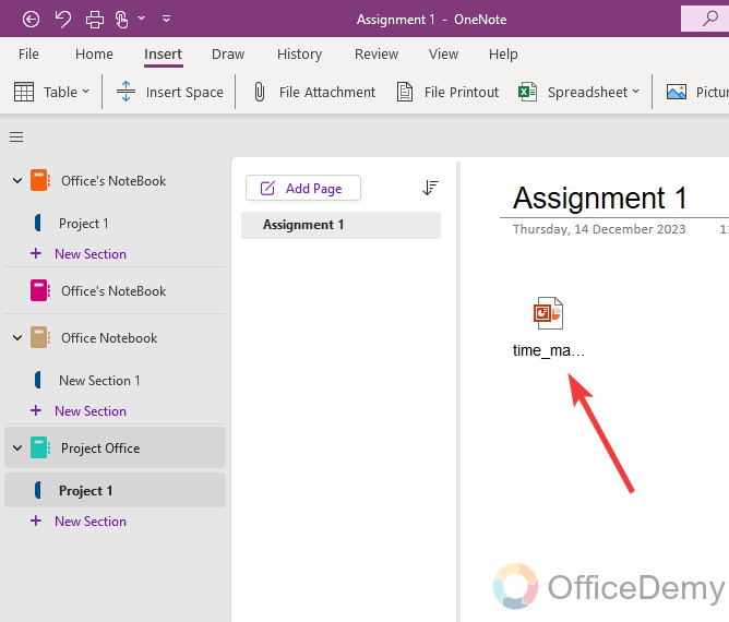 how to insert powerpoint into onenote 6