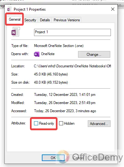 how to make onenote read-only 7