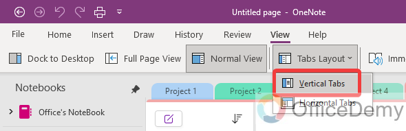 how to make tabs in onenote 10