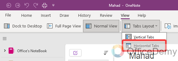 how to make tabs in onenote 4