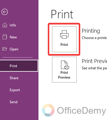 how to print in onenote 4
