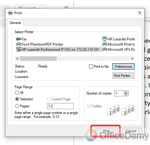 how to print in onenote 9