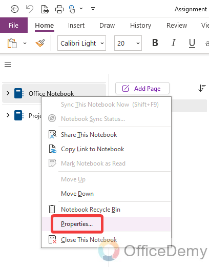 how to rename a notebook in onenote 14