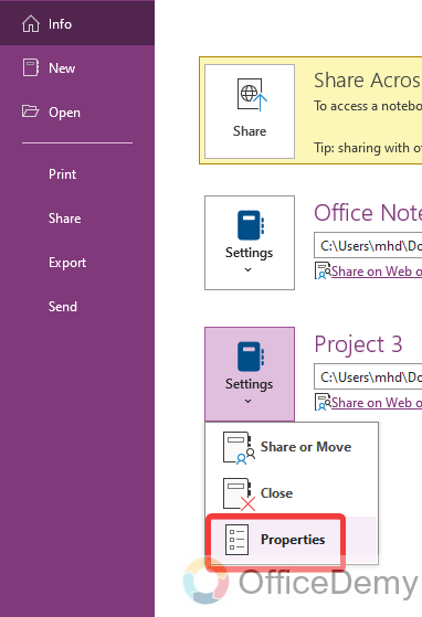 how to rename a notebook in onenote 8