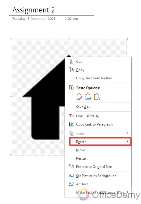 how to rotate an image in onenote 2