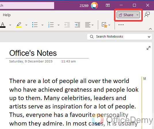 how to share a section in onenote 8