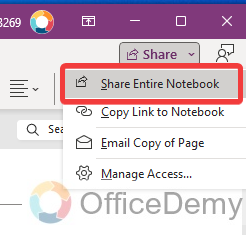 how to share a section in onenote 9