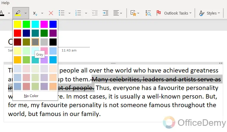 how to strikethrough in onenote 15