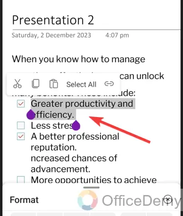 how to strikethrough in onenote 6