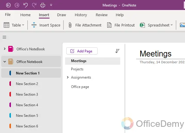how to add a table in onenote 1