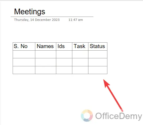 how to add a table in onenote 4