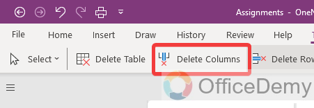 how to add columns in onenote 8