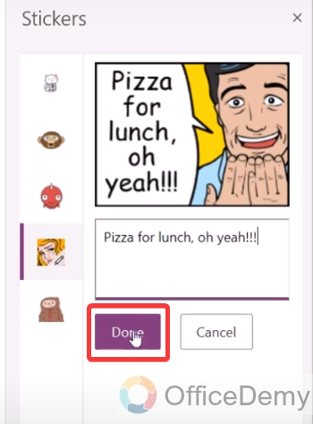 how to add custom stickers to onenote 7