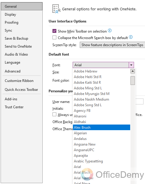 how to add fonts to onenote 18