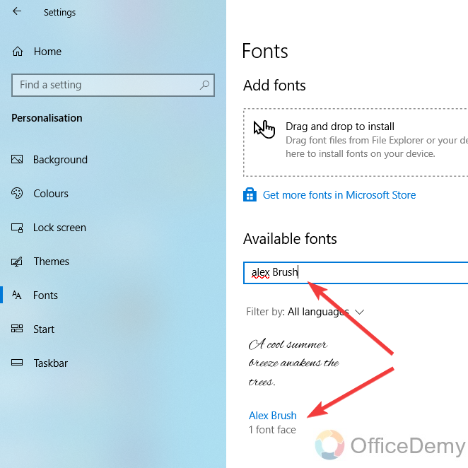 how to add fonts to onenote 22