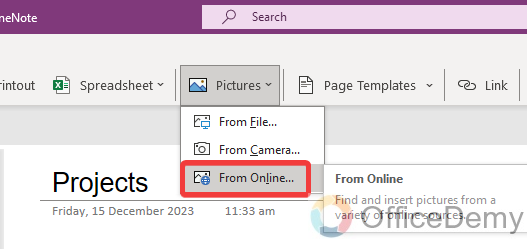 how to add image in onenote 18