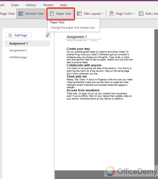 How to Change Page Size And Orientation in Onenote 13