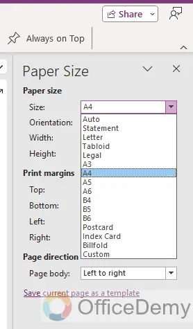 How to Change Page Size And Orientation in Onenote 4
